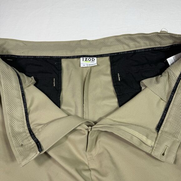 Izod Golf Mens Swingflex Cargo Shorts Khaki Size 38 Comfy‎ Flexible Mesh Pockets - Picture 8 of 16